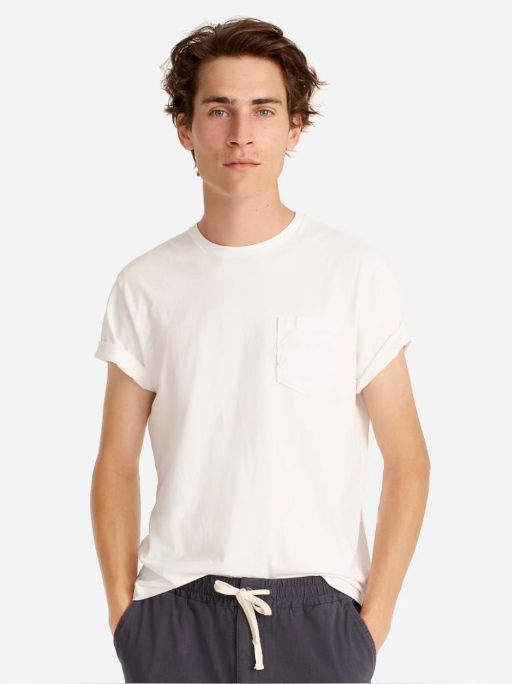 J. Crew Broken-in Short-sleeve Pocket Tshirt Tee White